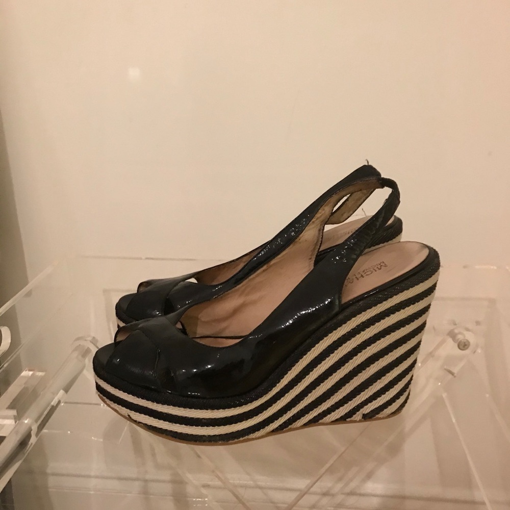 Michael Kors Patent Leather Espadrille Wedges
